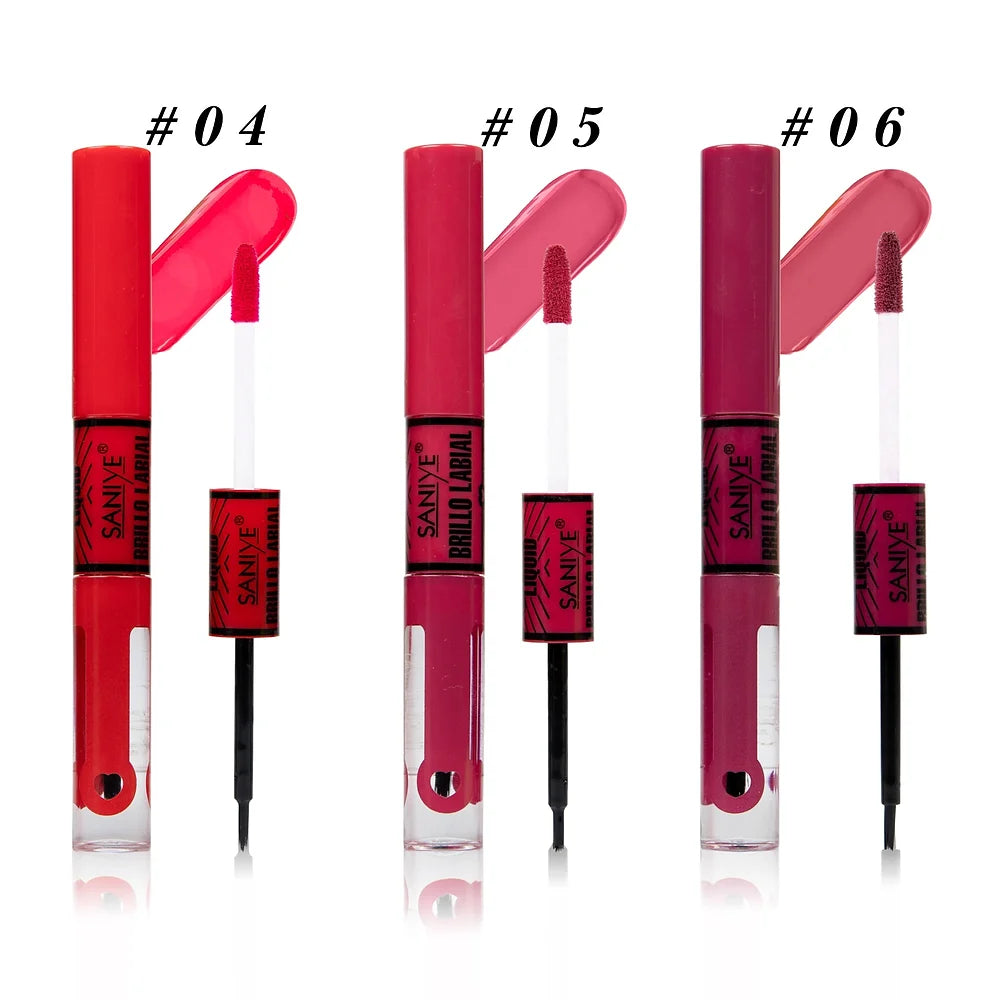 Labial doble lipgloss+ matte SANIYE