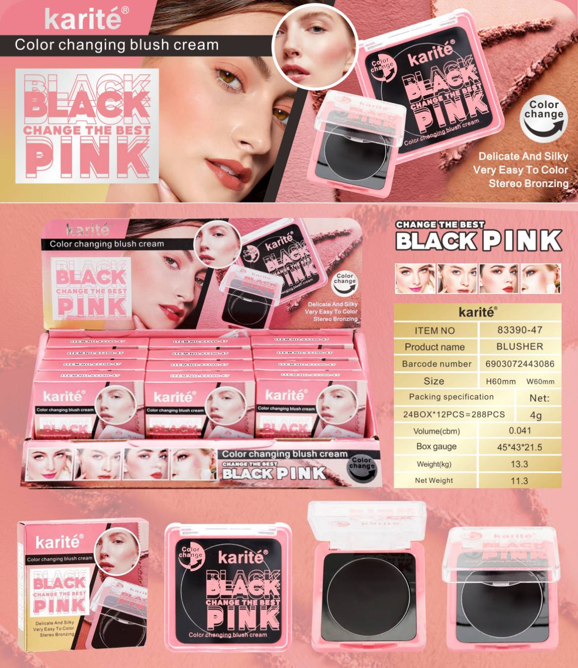 MAYOREO Blush Black Pink